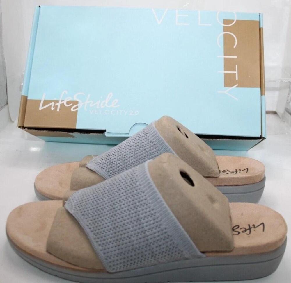 LifeStride Shoes Womens Size 10W Gray Poolside Sandals Velocity 2.0 I0982F1020